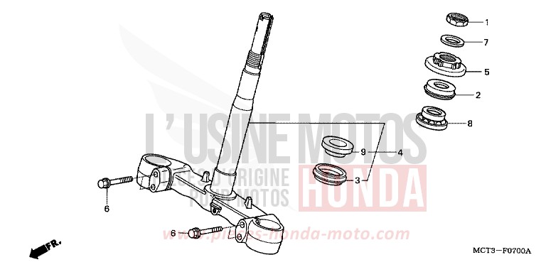 TIGE DE DIRECTION de SILVER WING PEARL GREAT BLUE (PB262) de 2003